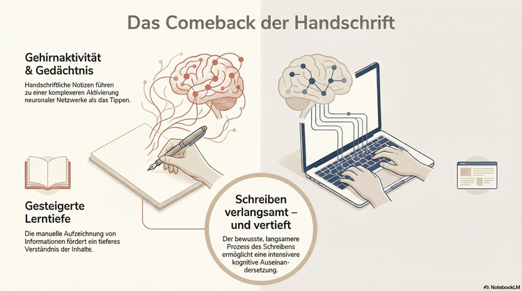 eine Grafik zum Comeback der Handschrift