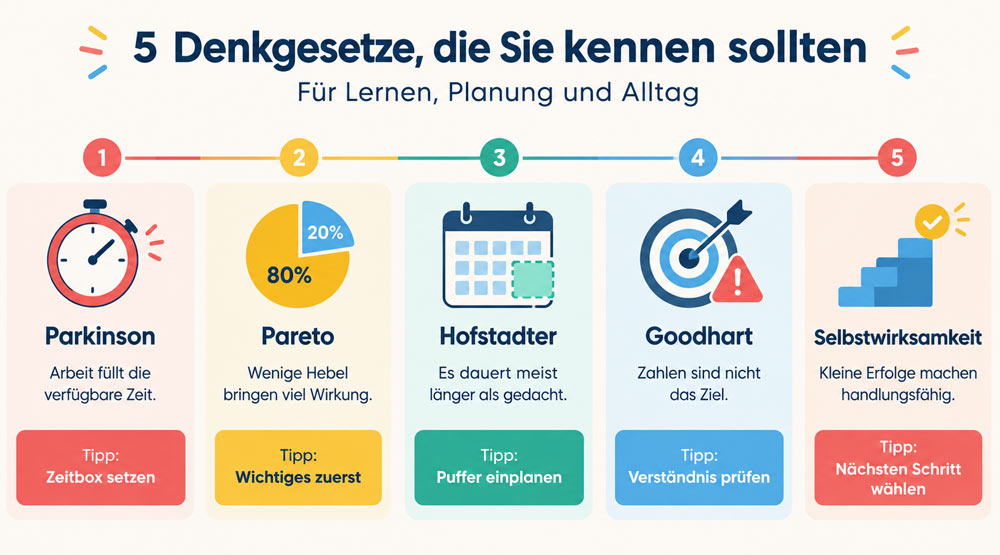 Grafik zum Thema Denkansätze fürs Leben und Lernen